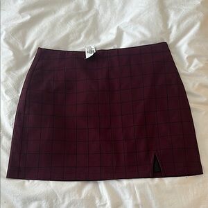 NWT Burgundy Plaid Skirt Abercrombie